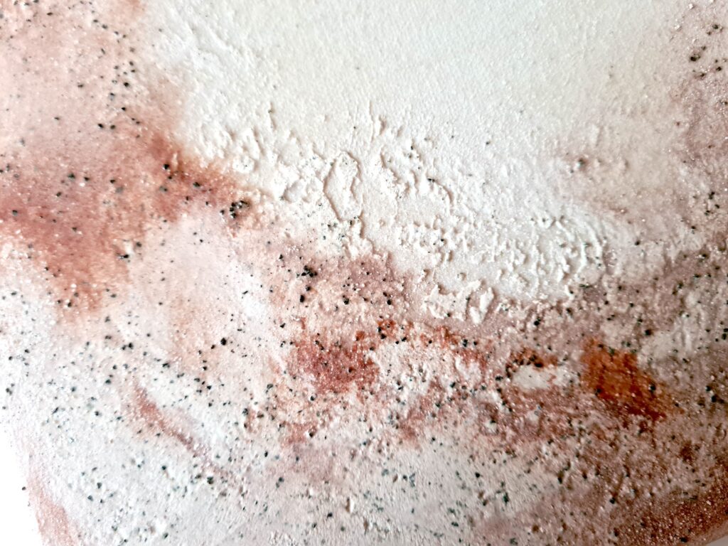 Ingezoomde foto van het schilderij. Je ziet hier goed de structuur en mijn favoriete stukje.